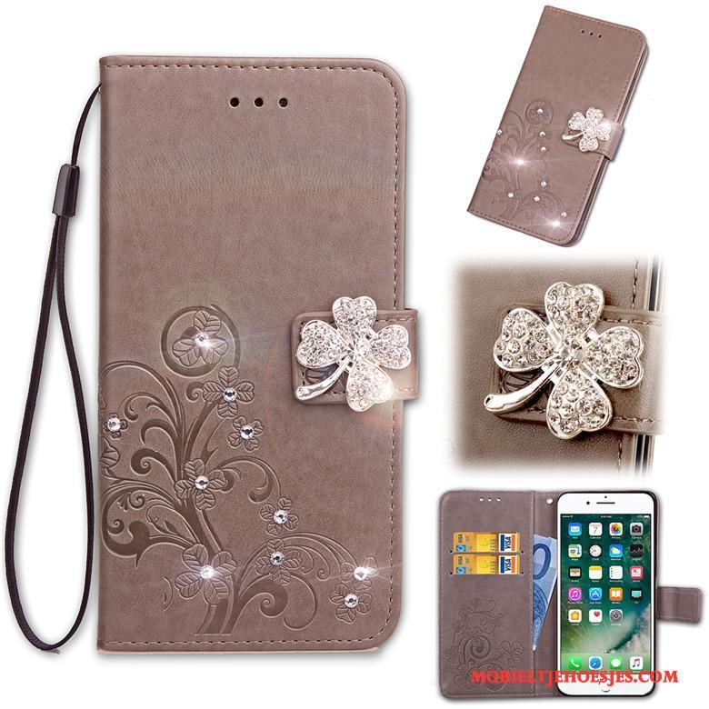 Lg X Power 2 Hoesje Telefoon Leren Etui Zacht Clamshell Siliconen Anti-fall Bescherming