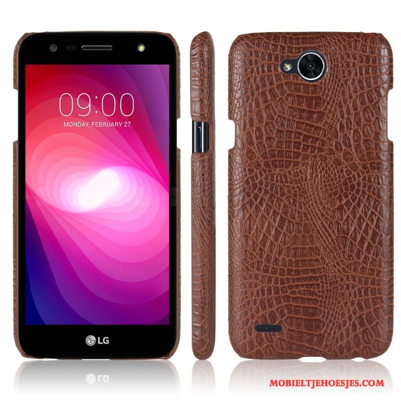 Lg X Power 2 Nieuw Bescherming Hoes Leer Hoesje Telefoon Leren Etui Krokodillenleer