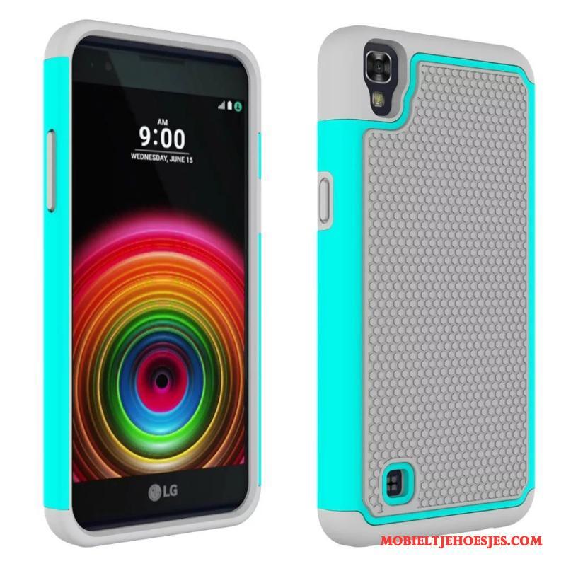 Lg X Power Hoes Antislip Purper Siliconen Hoesje Telefoon Zacht Bescherming