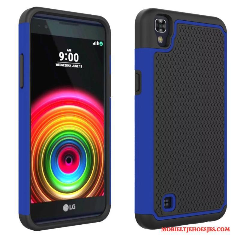 Lg X Power Hoes Antislip Purper Siliconen Hoesje Telefoon Zacht Bescherming