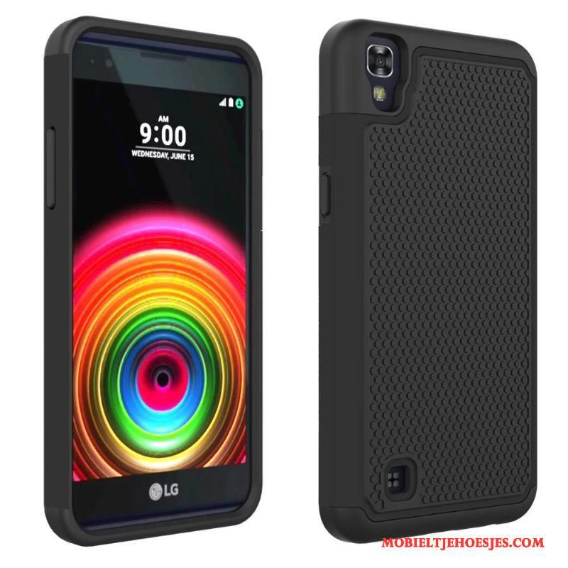 Lg X Power Hoes Antislip Purper Siliconen Hoesje Telefoon Zacht Bescherming