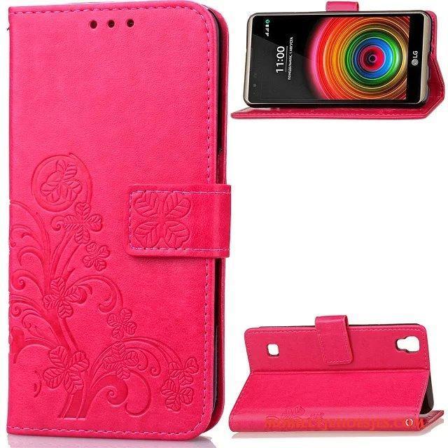 Lg X Power Hoesje Bescherming Scheppend Trendy Merk Mobiele Telefoon Folio Rood