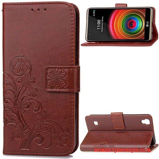 Lg X Power Hoesje Bescherming Scheppend Trendy Merk Mobiele Telefoon Folio Rood