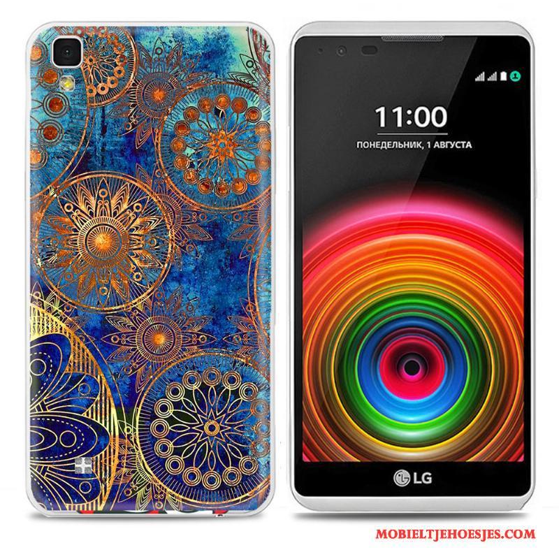 Lg X Power Hoesje Nieuw Anti-fall Zacht Blauw Geschilderd Spotprent Mobiele Telefoon