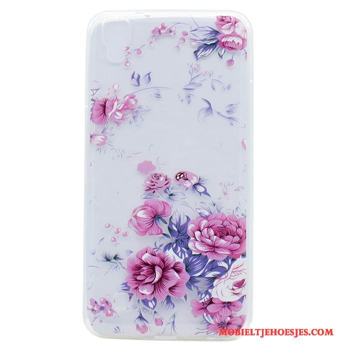 Lg X Power Hoesje Tas Telefoon Purper Bescherming Dun Hemming