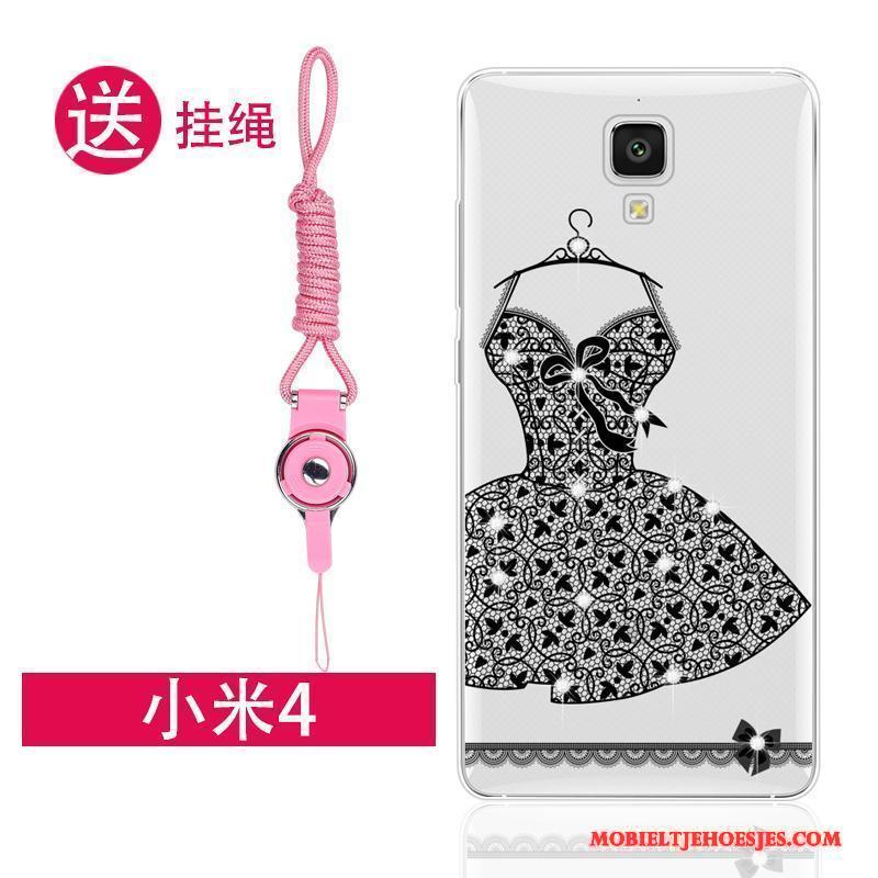 Mi 4 Bescherming Hoesje Anti-fall Mini Hanger Trend Met Strass