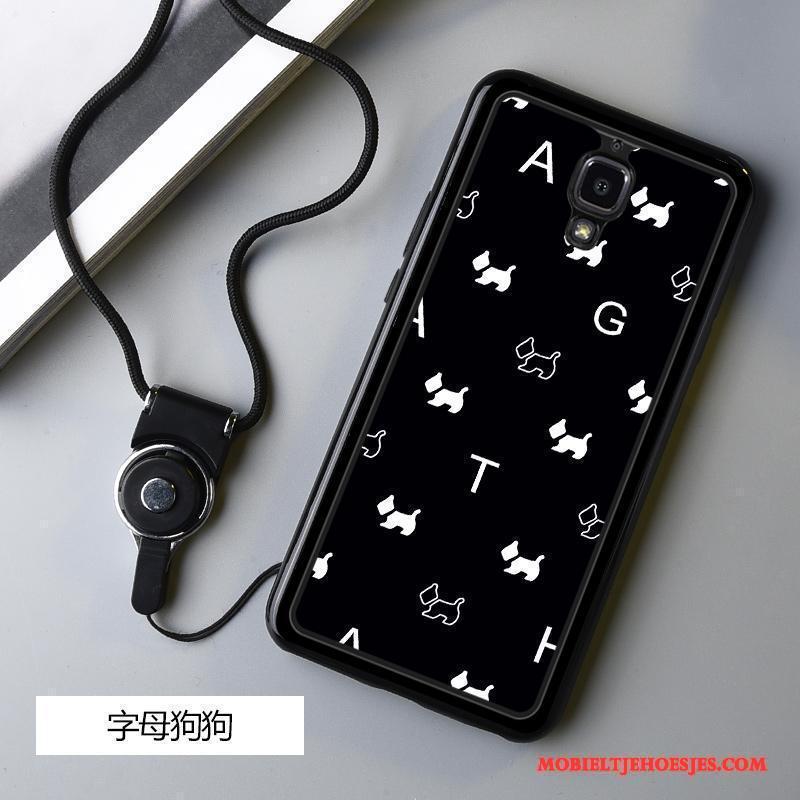 Mi 4 Hoesje Hanger Hoes Bescherming Siliconen Spotprent Zwart Anti-fall