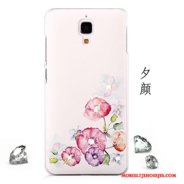 Mi 4 Hoesje Schrobben Mini Roze Met Strass Geschilderd Hoes Trend