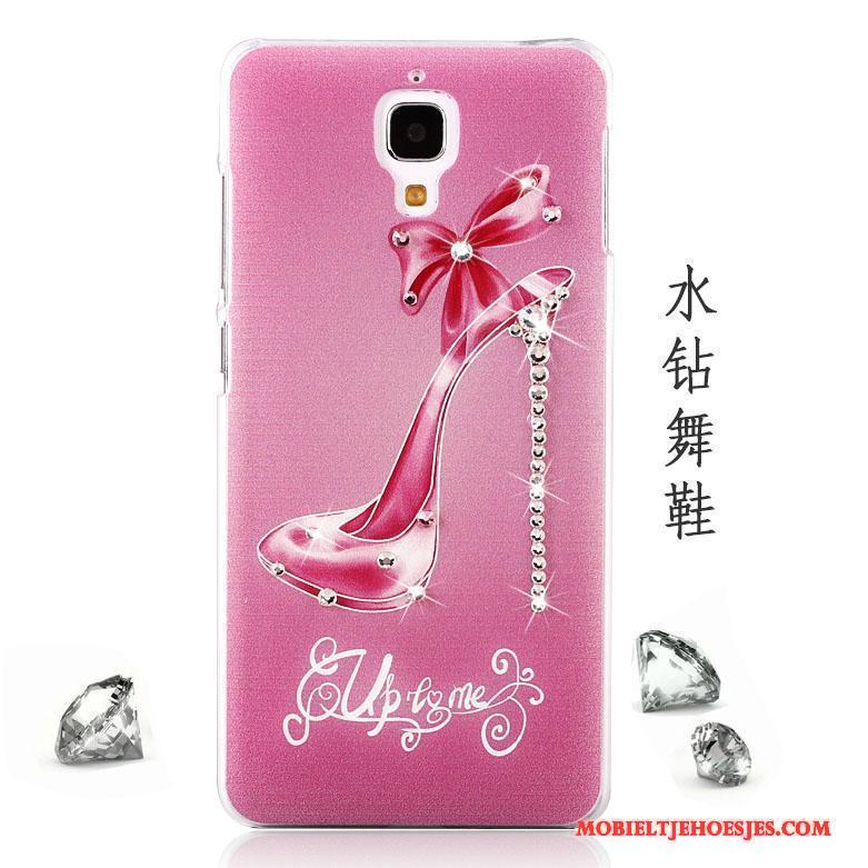 Mi 4 Hoesje Schrobben Mini Roze Met Strass Geschilderd Hoes Trend