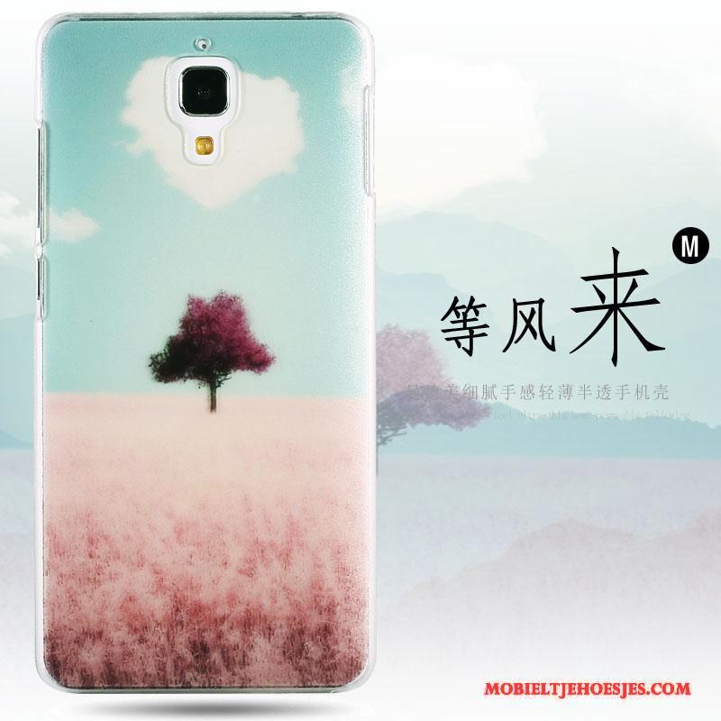 Mi 4 Mini Hoes Spotprent Anti-fall Blauw Hard Hoesje Telefoon