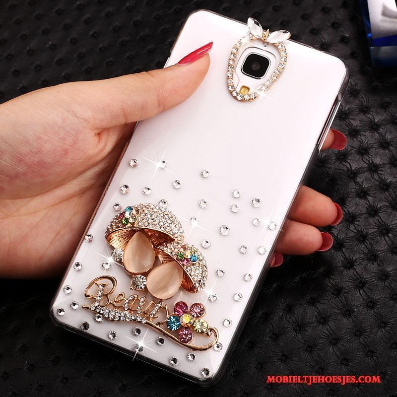 Mi 4 Spotprent Bescherming Hoesje Goud Mini Met Strass Doorzichtig