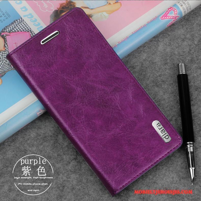 Mi 5 Leren Etui Bescherming Hoes Hoesje Telefoon Purper Mini Mobiele Telefoon