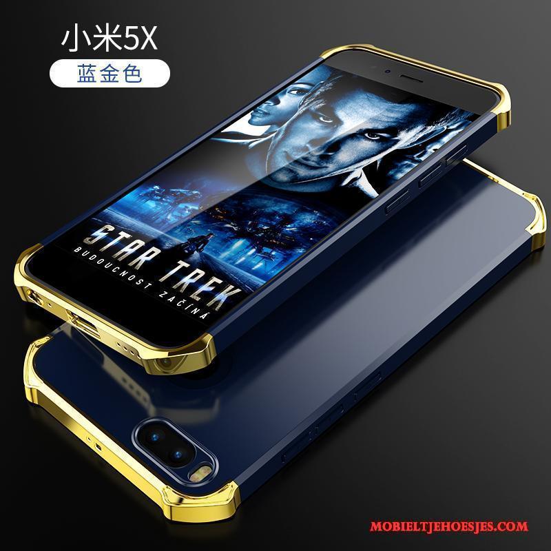 Mi 5x Effen Kleur Plating Bedrijf Schrobben Hoesje Telefoon Goud Bescherming