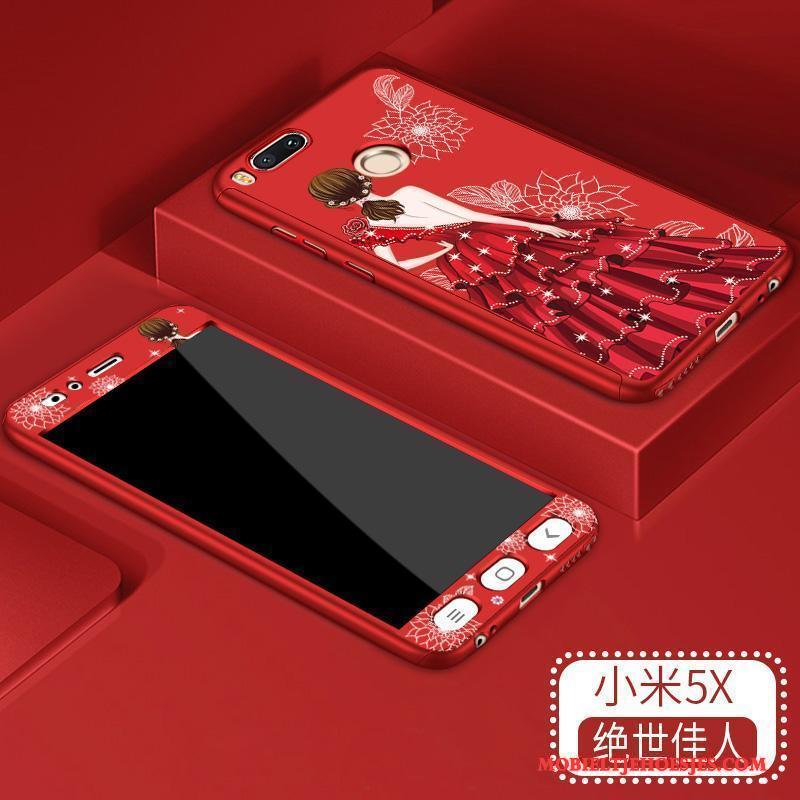 Mi 5x Hoesje Hard Tempereren Rood All Inclusive Trend Anti-fall Bescherming