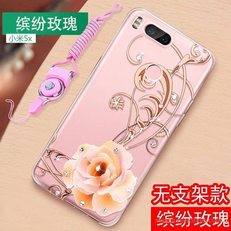 Mi 5x Siliconen Roze Hanger Zacht All Inclusive Hoesje Telefoon Tempereren