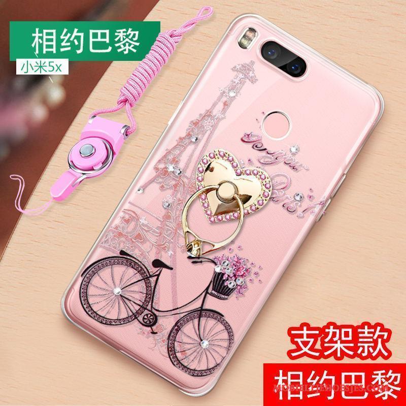 Mi 5x Siliconen Roze Hanger Zacht All Inclusive Hoesje Telefoon Tempereren