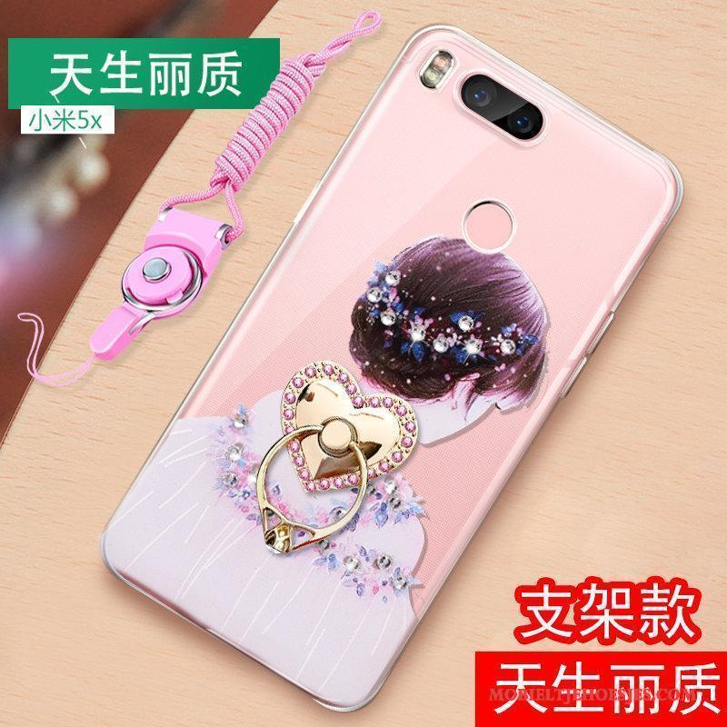 Mi 5x Siliconen Roze Hanger Zacht All Inclusive Hoesje Telefoon Tempereren