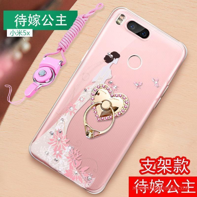 Mi 5x Siliconen Roze Hanger Zacht All Inclusive Hoesje Telefoon Tempereren