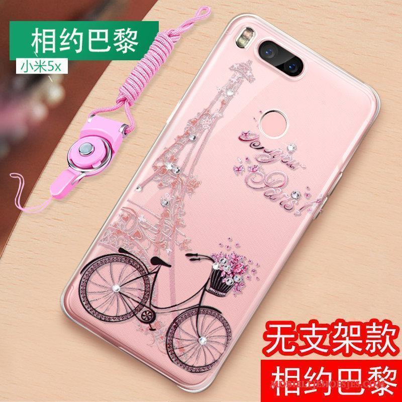 Mi 5x Siliconen Roze Hanger Zacht All Inclusive Hoesje Telefoon Tempereren