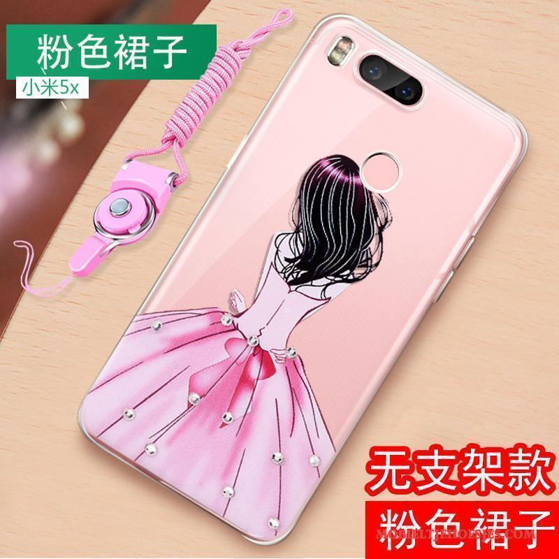 Mi 5x Siliconen Roze Hanger Zacht All Inclusive Hoesje Telefoon Tempereren