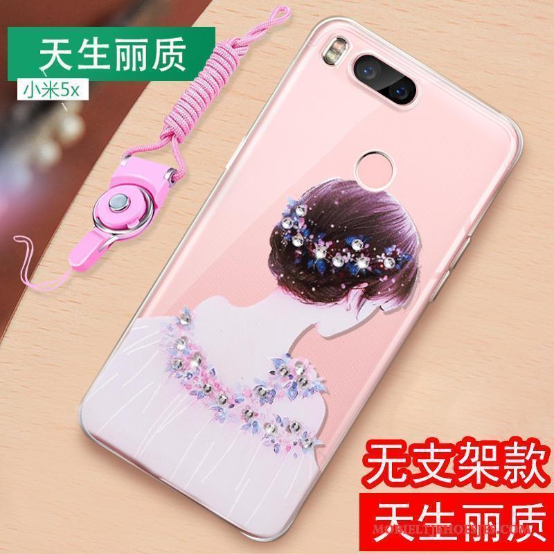 Mi 5x Siliconen Roze Hanger Zacht All Inclusive Hoesje Telefoon Tempereren