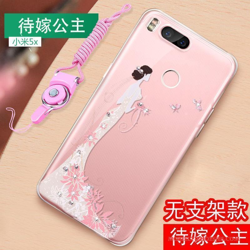 Mi 5x Siliconen Roze Hanger Zacht All Inclusive Hoesje Telefoon Tempereren