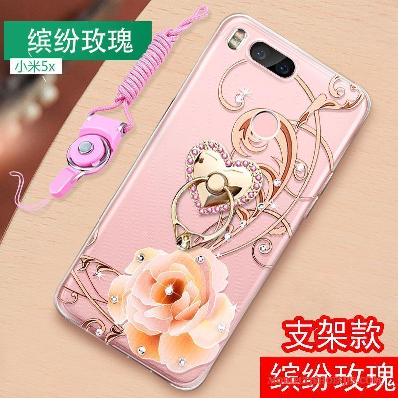 Mi 5x Siliconen Roze Hanger Zacht All Inclusive Hoesje Telefoon Tempereren