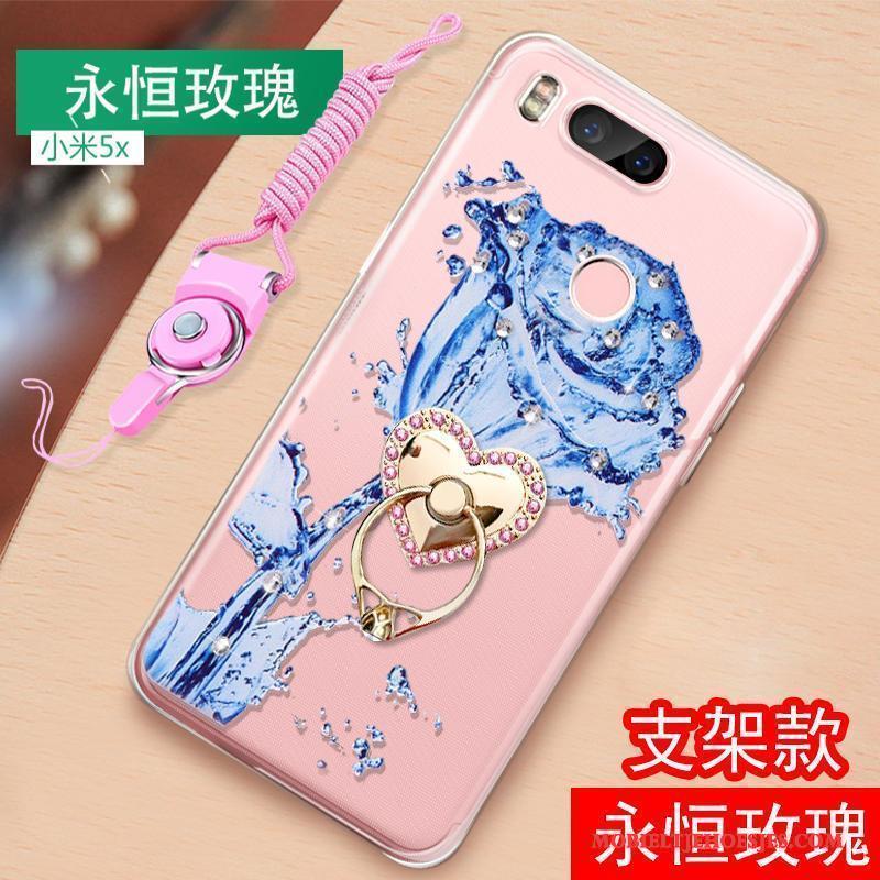 Mi 5x Siliconen Roze Hanger Zacht All Inclusive Hoesje Telefoon Tempereren