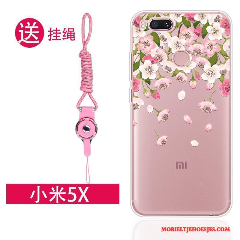 Mi 5x Trend Mini Hanger Hoesje Telefoon Mooie Roze Zacht