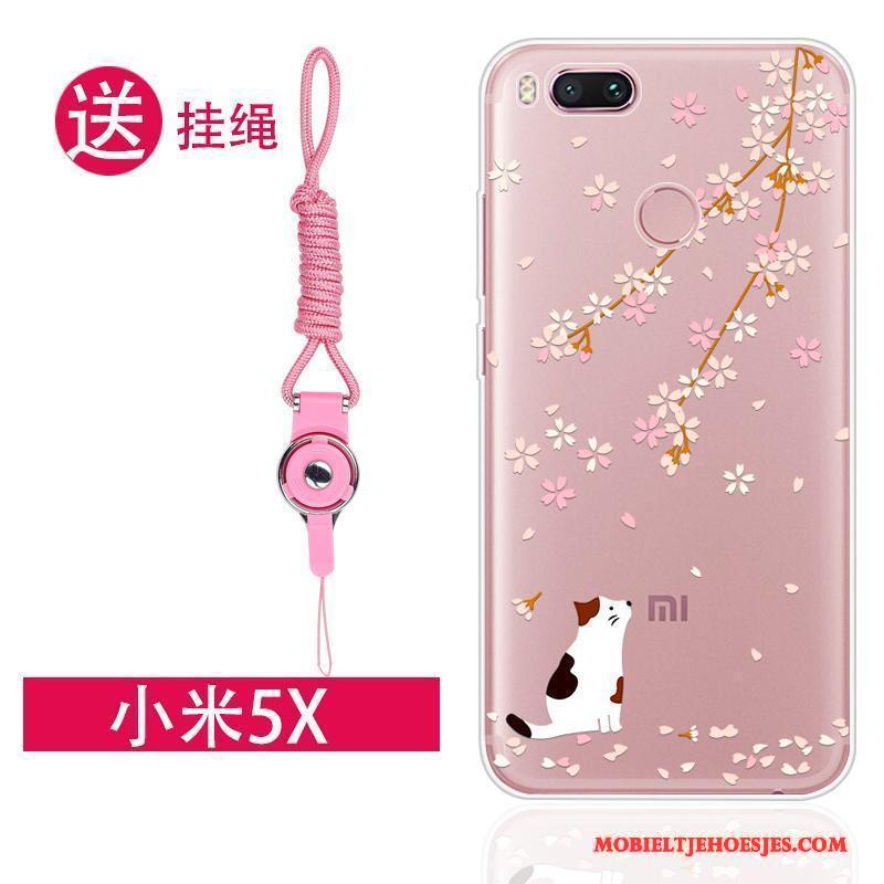 Mi 5x Trend Mini Hanger Hoesje Telefoon Mooie Roze Zacht