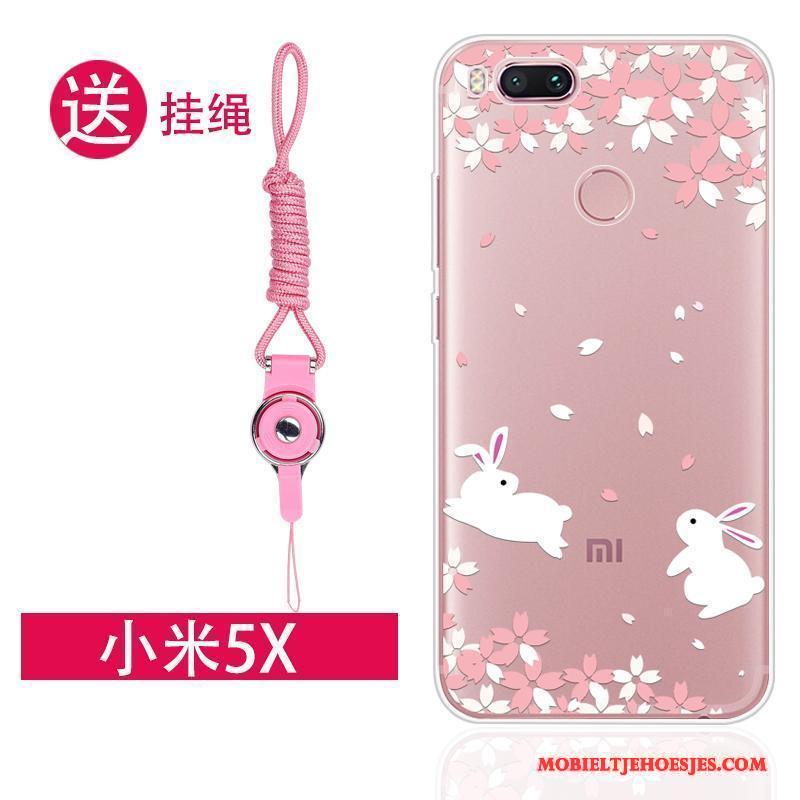 Mi 5x Trend Mini Hanger Hoesje Telefoon Mooie Roze Zacht