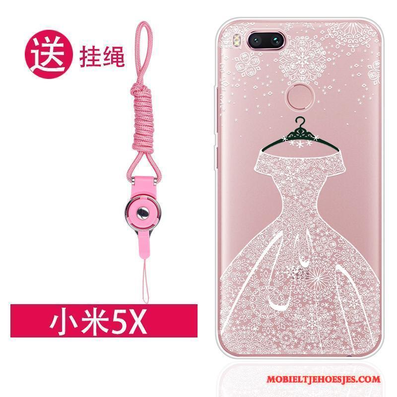 Mi 5x Trend Mini Hanger Hoesje Telefoon Mooie Roze Zacht