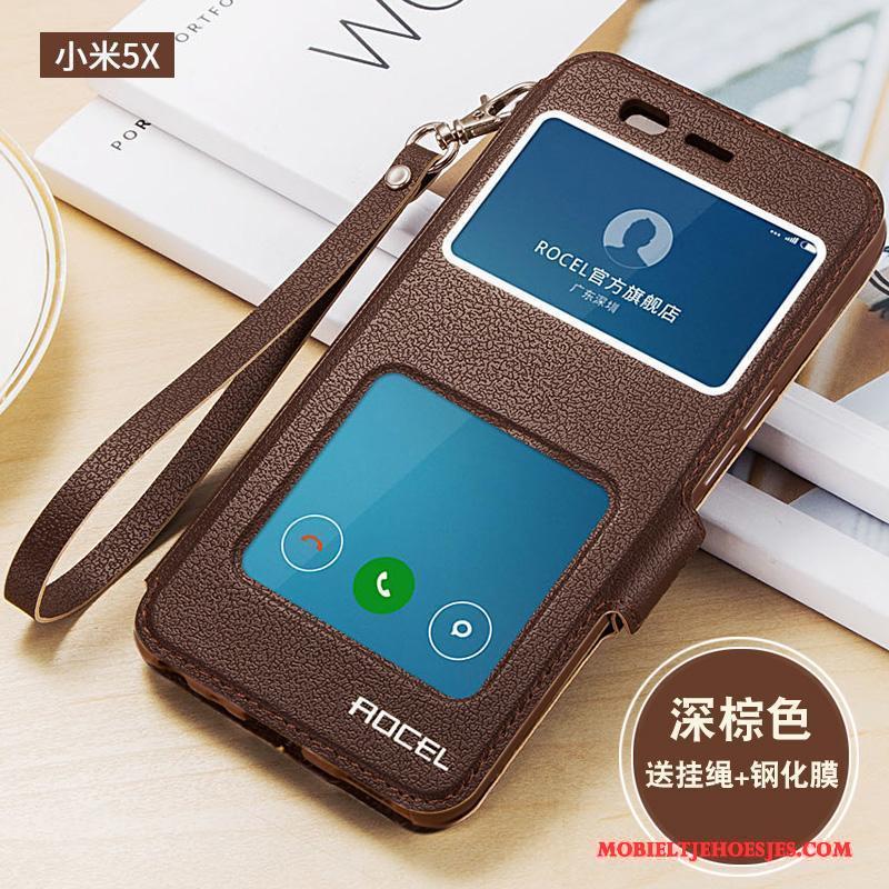 Mi 5x Zacht Folio Leren Etui Bescherming Hoesje Anti-fall All Inclusive