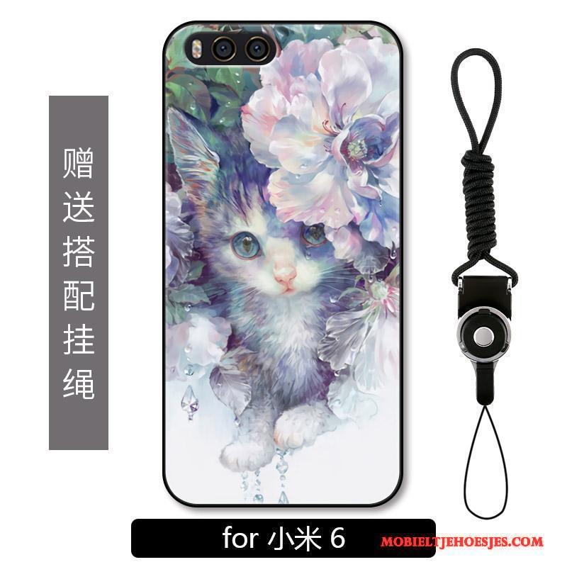 Mi 6 Kunst Kleur Hoes Hanger Hoesje Telefoon Anti-fall Bloemen