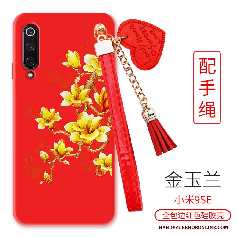 Mi 9 Se Mini Grote Rood Bloemen Pioen Hoesje Telefoon