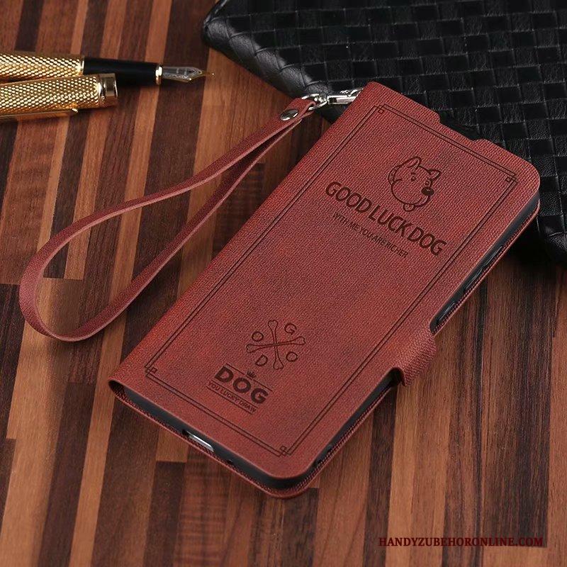 Mi 9t Pro Eenvoudige Mode Anti-fall Leren Etui Clamshell Hoesje Telefoon Vintage