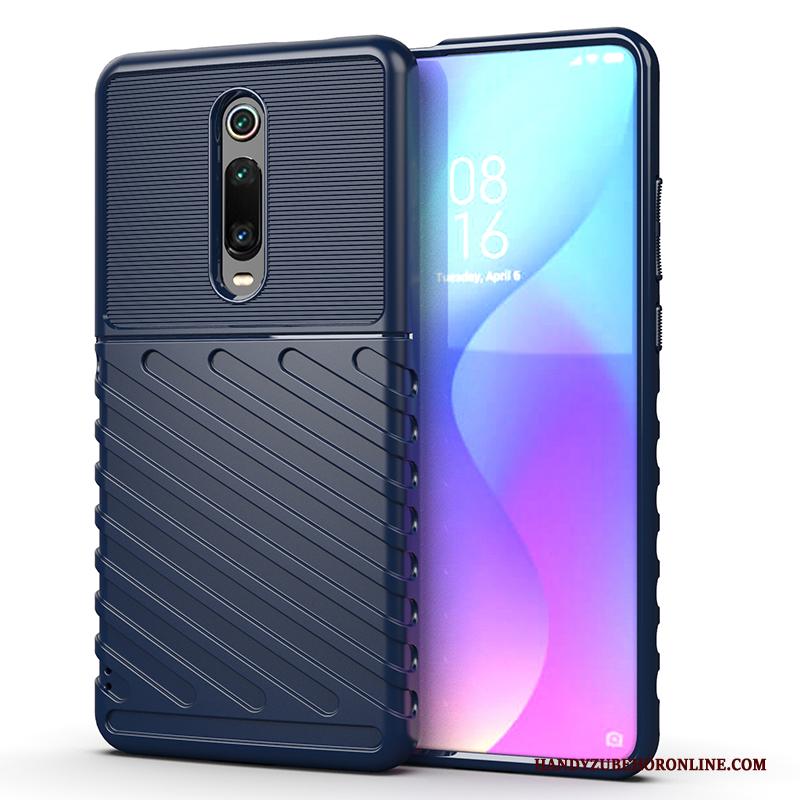 Mi 9t Pro Hoesje Zwart Telefoon Bescherming Anti-fall Streep Mode