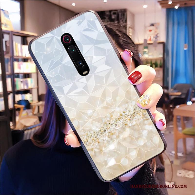 Mi 9t Pro Ruit Patroon Hart Hoesje Telefoon All Inclusive Anti-fall Rood