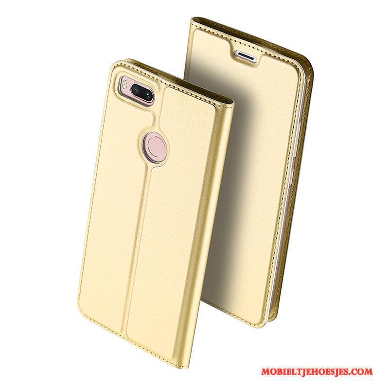 Mi A1 All Inclusive Goud Hoesje Folio Anti-fall Leren Etui Telefoon