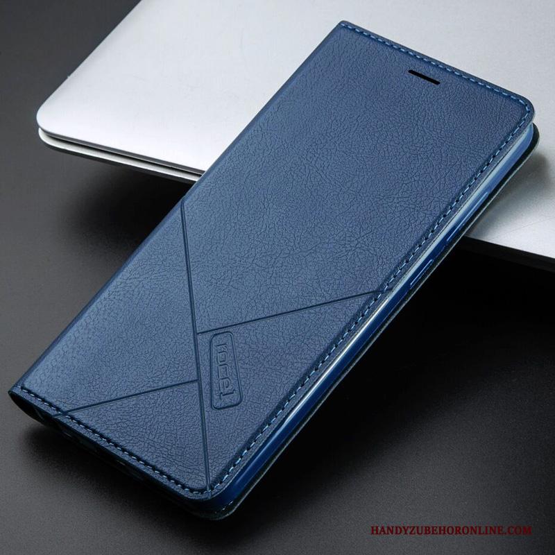 Mi A3 Anti-fall Hoesje Telefoon Siliconen Rood Leren Etui Folio Zacht