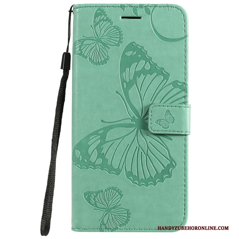 Mi A3 Bescherming Hoesje Telefoon Kaart Leren Etui Mini Groen Trend