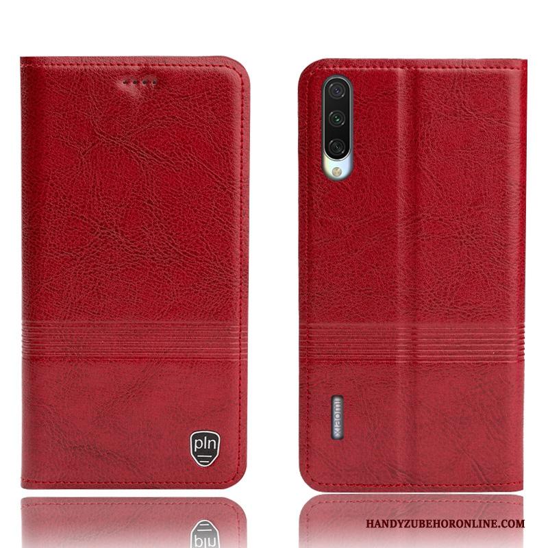 Mi A3 Bescherming Hoesje Telefoon Rood Anti-fall All Inclusive Folio Leren Etui