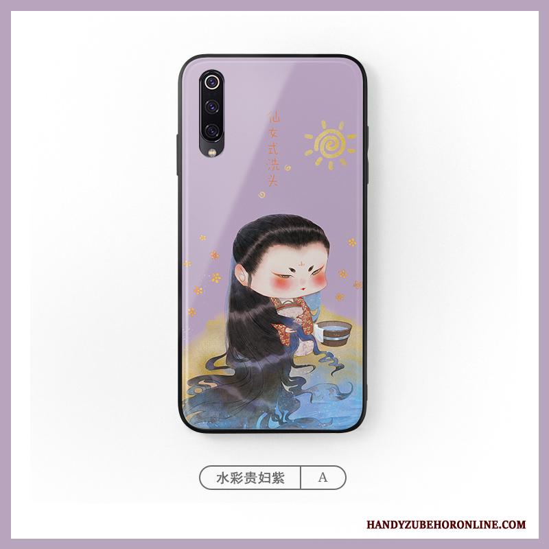 Mi A3 Chinese Stijl Rood Trend Purper Kleur Bescherming Hoesje Telefoon