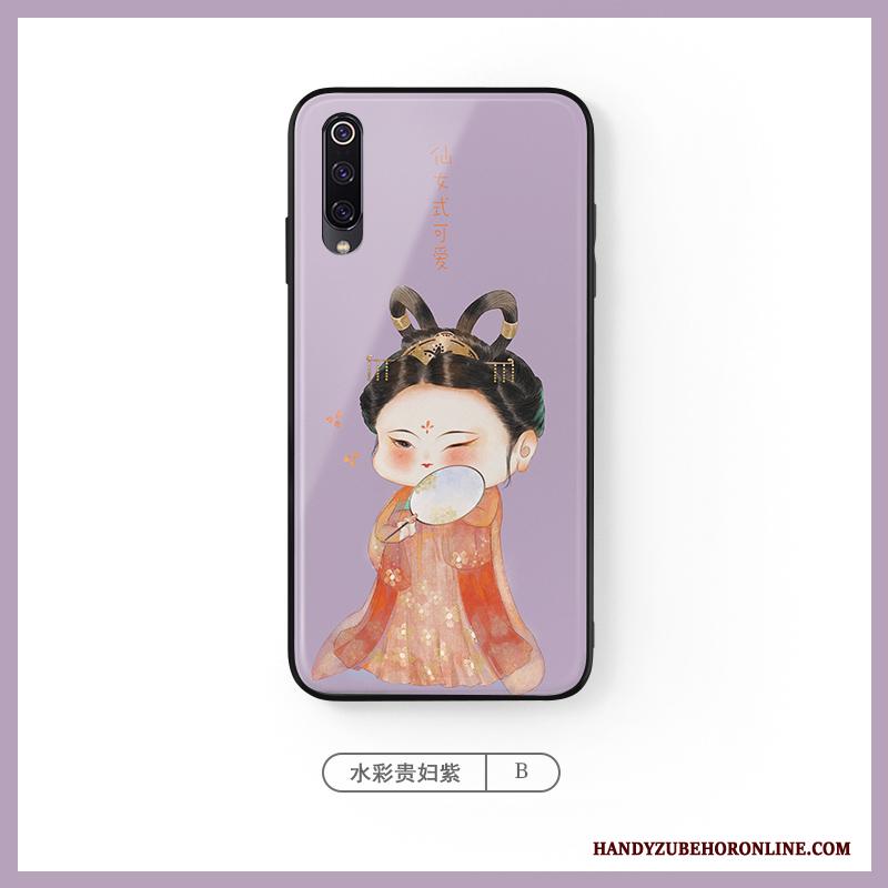 Mi A3 Chinese Stijl Rood Trend Purper Kleur Bescherming Hoesje Telefoon