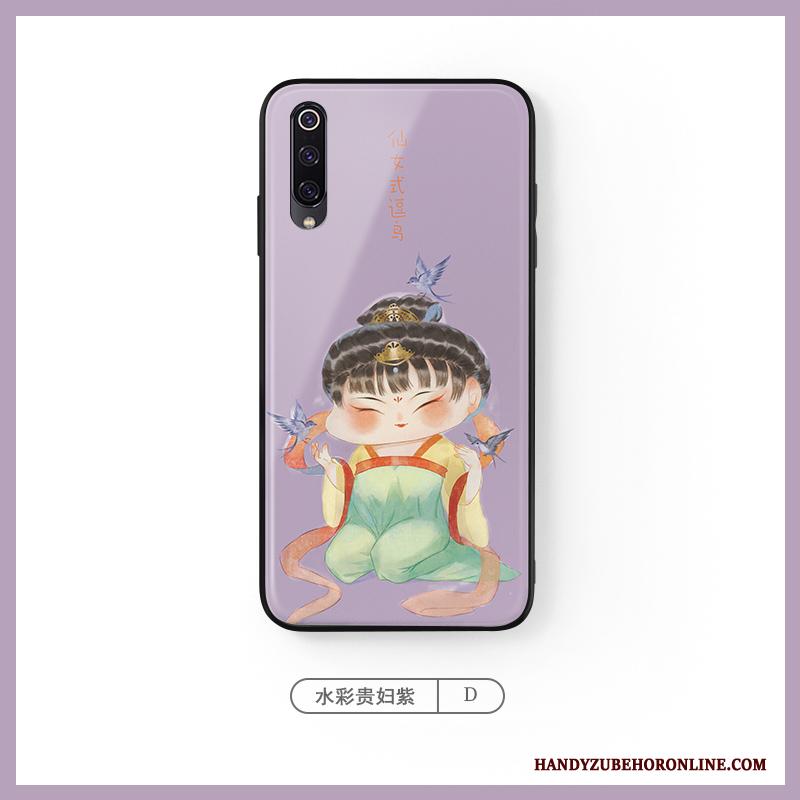 Mi A3 Chinese Stijl Rood Trend Purper Kleur Bescherming Hoesje Telefoon