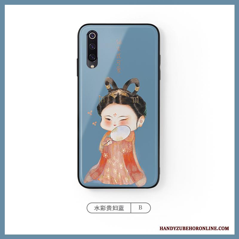 Mi A3 Chinese Stijl Rood Trend Purper Kleur Bescherming Hoesje Telefoon