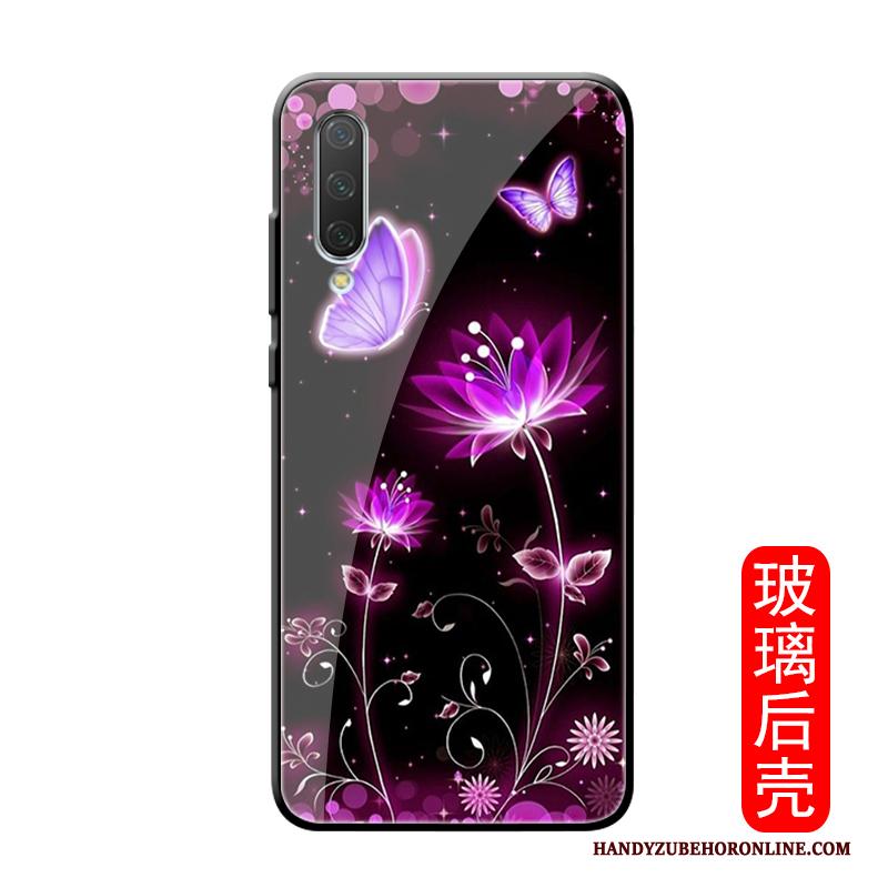 Mi A3 Hoesje Purper Trend Vlinder All Inclusive Glas Nieuw Original