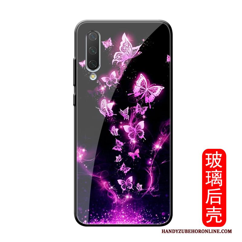 Mi A3 Hoesje Purper Trend Vlinder All Inclusive Glas Nieuw Original