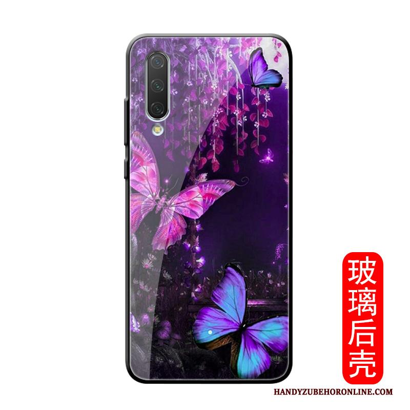 Mi A3 Hoesje Purper Trend Vlinder All Inclusive Glas Nieuw Original