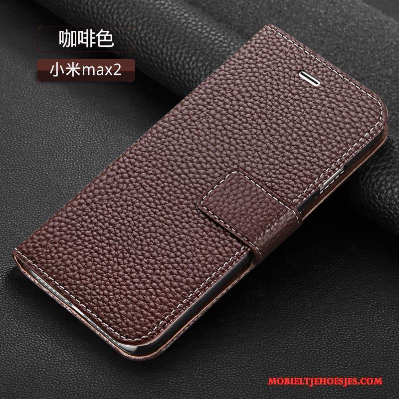 Mi Max 2 Hoesje Leren Etui Mobiele Telefoon Anti-fall Mini Hoes Bescherming Clamshell